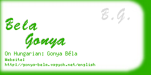 bela gonya business card