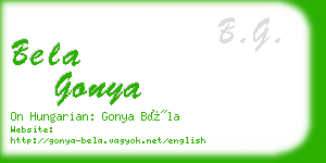 bela gonya business card
